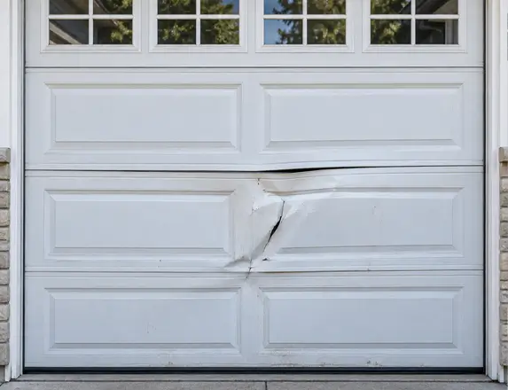 Garage door before service in Fresno TX