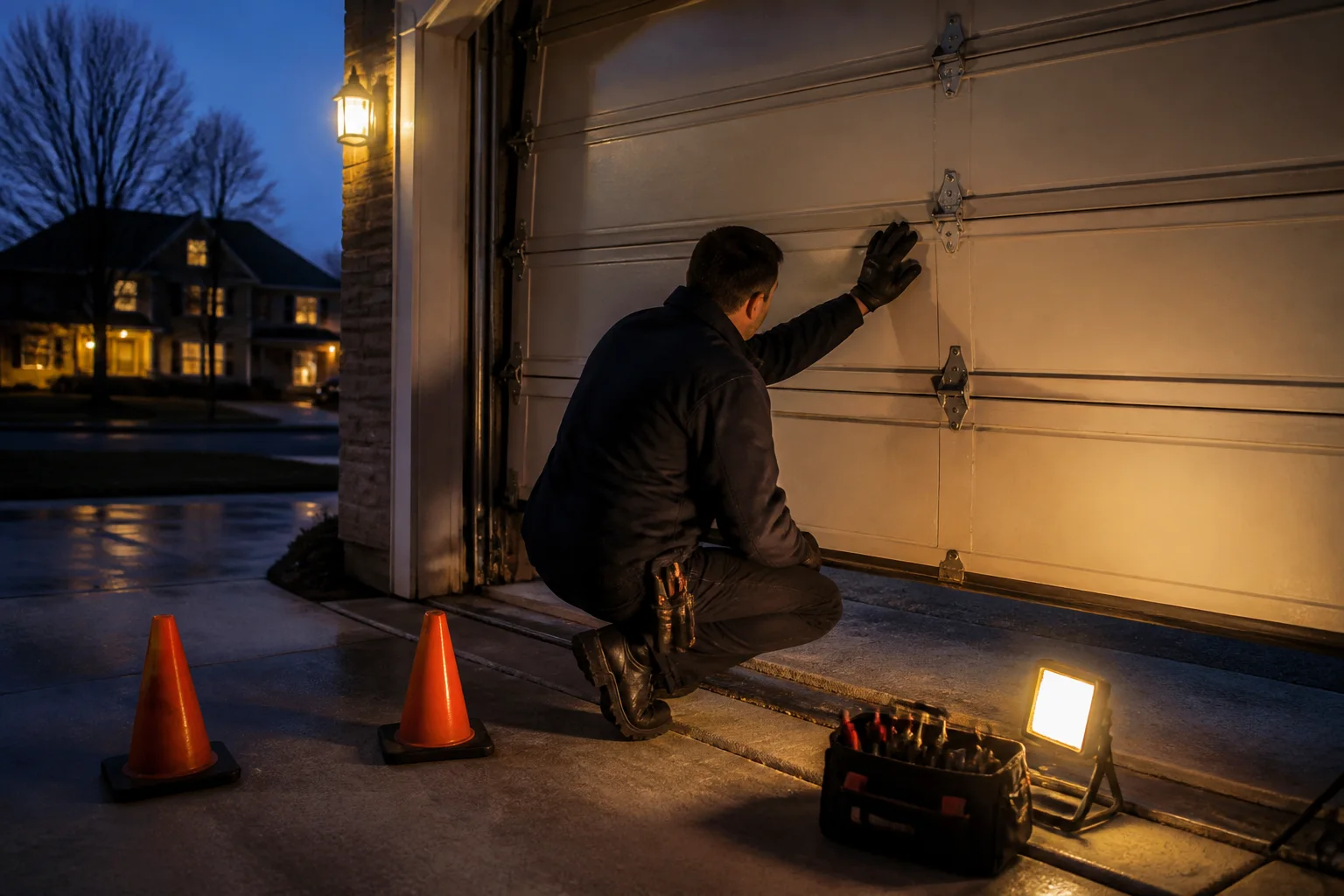 Residential garage door installation