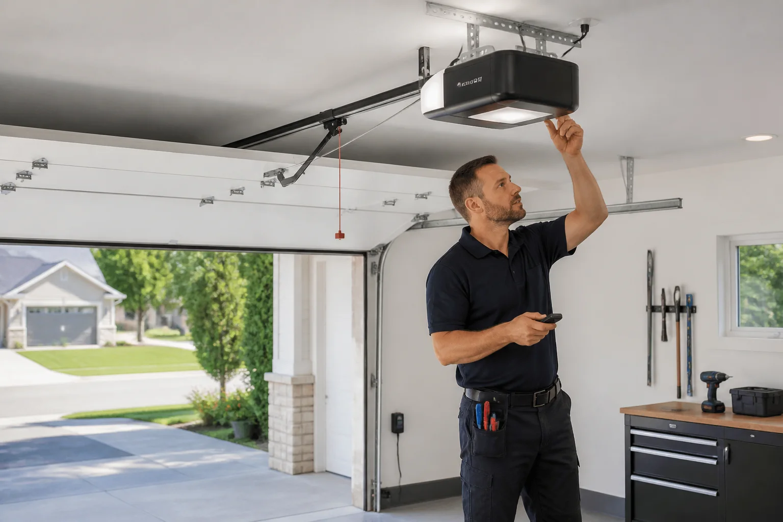 Automatic garage door opener system