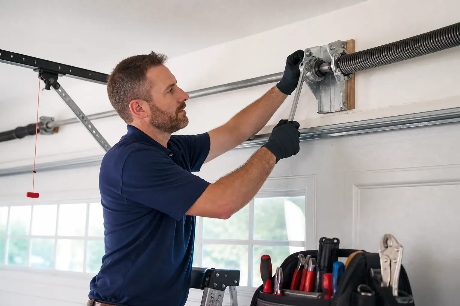 Garage door spring and cable system