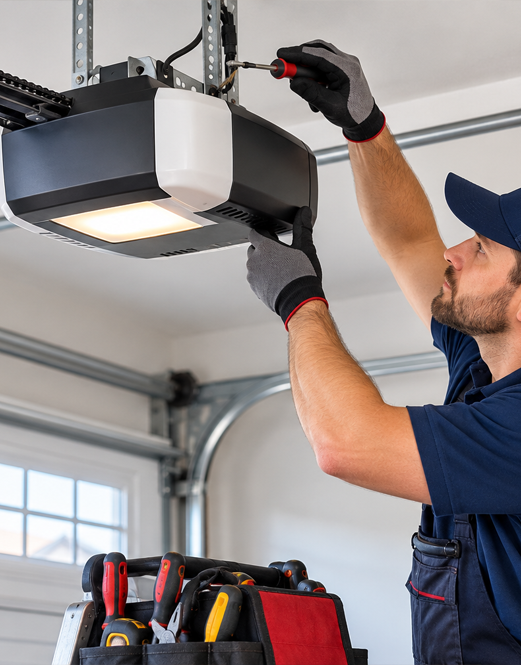 Garage door technician providing garage door service in Fresno TX